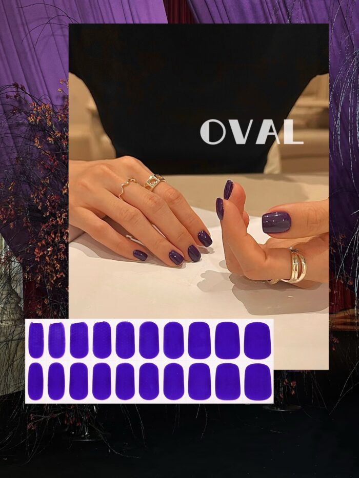 [Cure in 40s with Lamp] Elegant Lavender Gel Nail Wraps (Oval Shape) - 20pcs Self-Adhesive, Instant Hardening Nail Tips - Image 1
