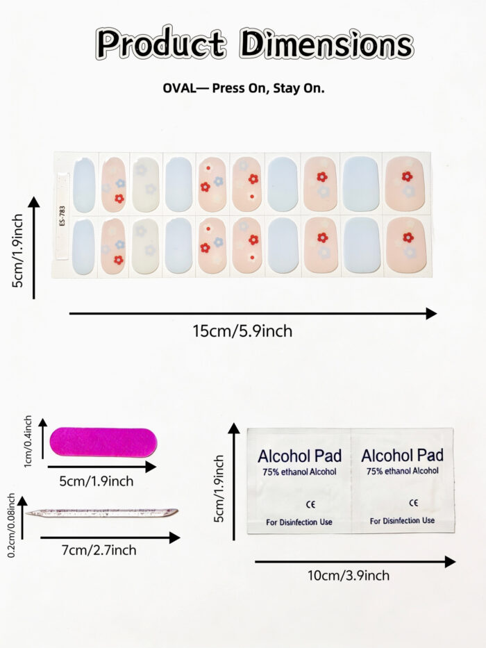 [Cure in 40s with Lamp] Soft Matte Tiny Floral Gel Nail Wraps (Oval Shape) - 20pcs Self-Adhesive, Instant Hardening Nail Tips - Image 5